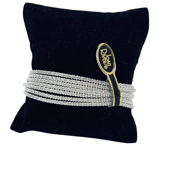 Joan Rivers 7 Strand Silver Tone Popcorn Rope Chain Necklace And Bracelet (6018) - Picture 7 of 11